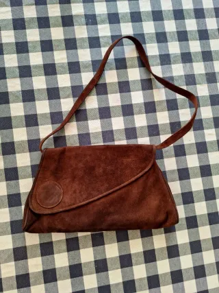 Borsa vintage in camoscio marrone