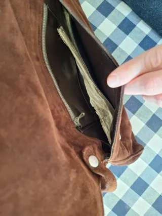 Borsa vintage in camoscio marrone