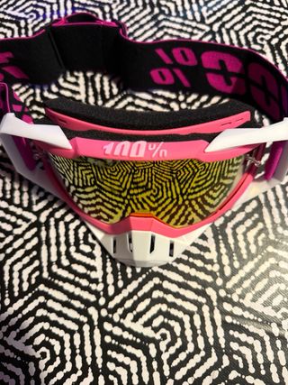 Gafas Motocross 100% Rosa y Blanca
