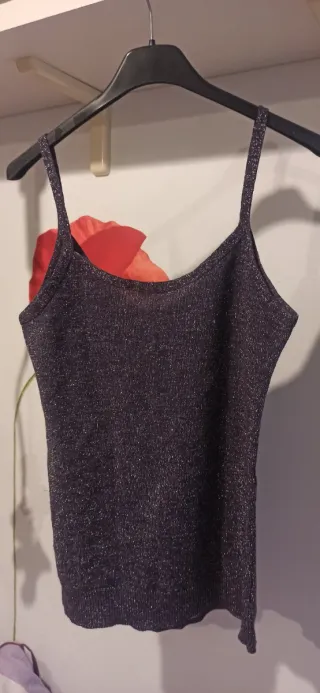 Nuova! Canotta in lana, viscosa e lurex. Y2K