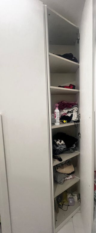 Armario esquinero blanco madera