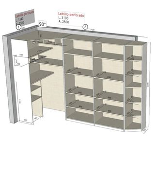 Armario esquinero blanco madera