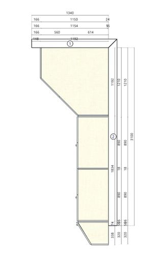 Armario esquinero blanco madera