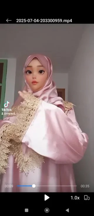 Abaya de oración rosa y dorada