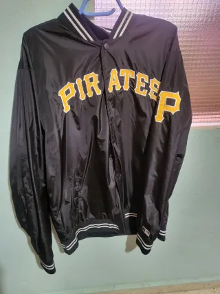 Chaqueta Béisbol Pirates Negra y Dorada