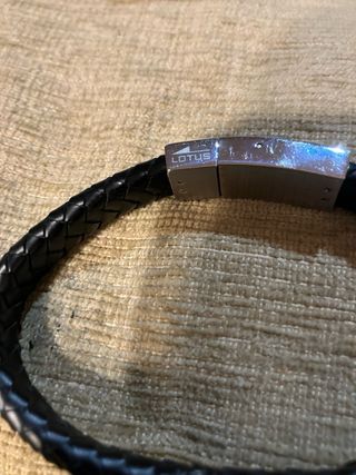 Pulsera Cuero Trenzado Cierre Metal