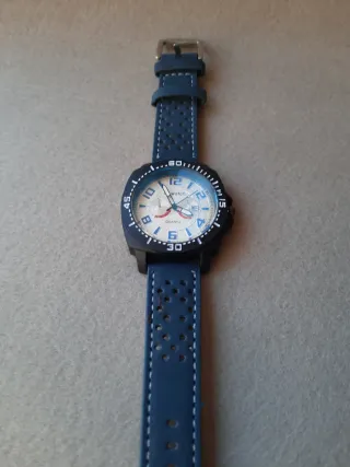 Orologio Qi Watch Uomo Quarzo Blu Bianco