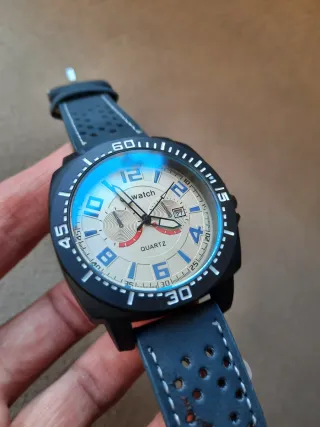 Orologio Qi Watch Uomo Quarzo Blu Bianco