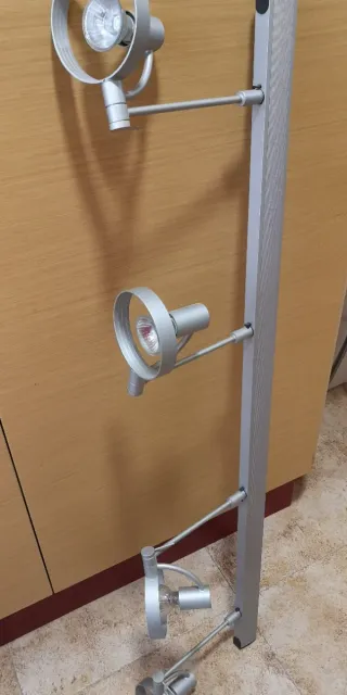 Lámpara techo halógena metal y cristal