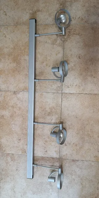 Lámpara techo halógena metal y cristal