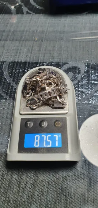 Conjunto cadena y esclava oro blanco peso 124,53k