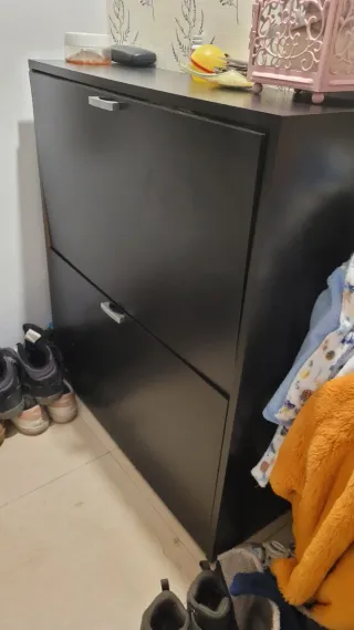 Zapatero negro 2 cajones