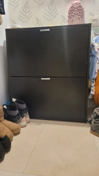 Zapatero negro 2 cajones