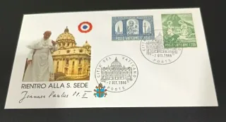 8 Sobres Viaje Papa Juan Pablo II Francia 1986