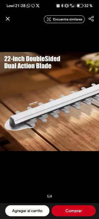 Tagliasiepi Senza Fili 22 Pollici (2 Batterie)