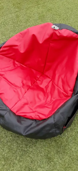 Puf Gamer Junior Polipiel Rojo Negro