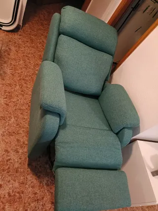 Sillón reclinable tela verde