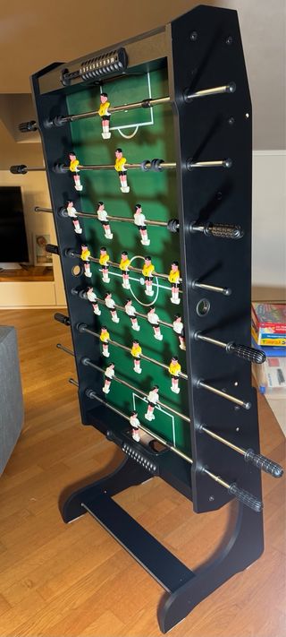 Calcetto pieghevole in legno nero - come nuovo