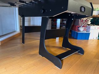 Calcetto pieghevole in legno nero - come nuovo