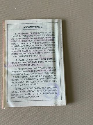 Documenti pensione ACEGA INPS Trieste