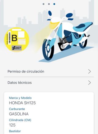 Honda SH125i 2002 ITV hasta 2028. Etiqueta B