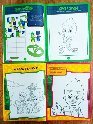 Lotto 5 Album Colora e Gioca (Frozen, Marvel, Paw