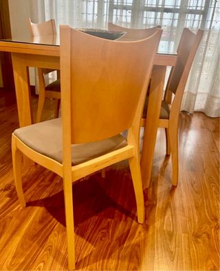 Conjunto Comedor 4 Sillas y Mesa Cristal