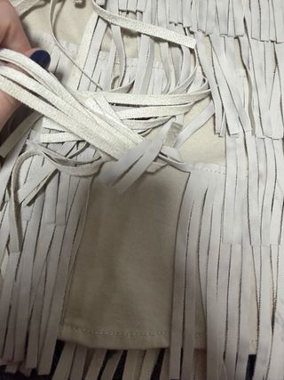 Falda flecos beige/marrón