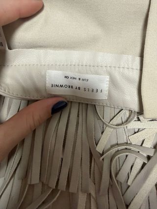 Falda flecos beige/marrón