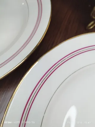 6 Platos Hondos Porcelana Francesa Vintage