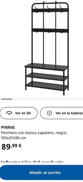Perchero Zapatero Ikea Negro