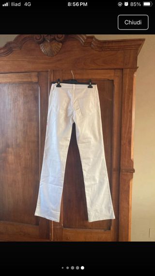 Jeans bianchi con ricamo taglia M