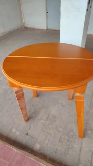 Mesa redonda abatible madera 90cm