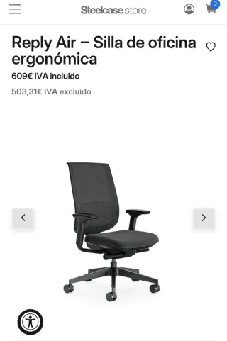 Silla de oficina profesional negra