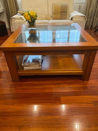 Mesa de centro madera y cristal