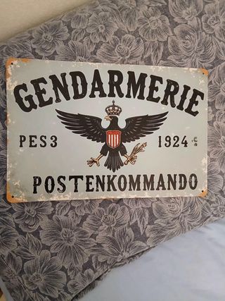 Insegna Gendarmerie Postenkommando Vintage style