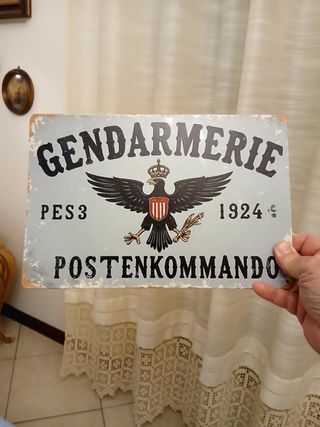 Insegna Gendarmerie Postenkommando Vintage style