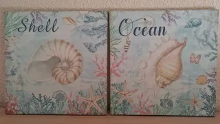 Cuadros marineros Shell y Ocean