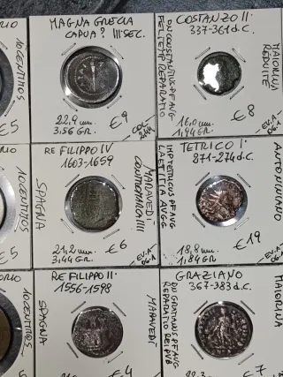 12 Monete Antica Grecia, Spagnole, Romane