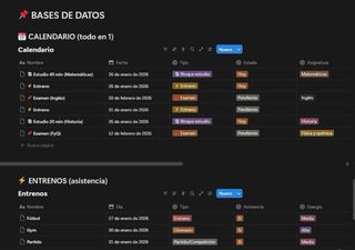Plantilla Notion Estudio + Deporte PRO