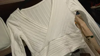 Crop top blanco de canalé