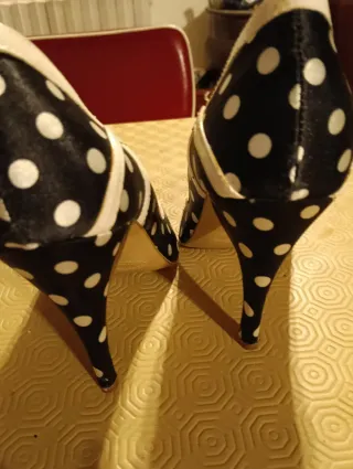 Scarpe tacco alto vintage a pois