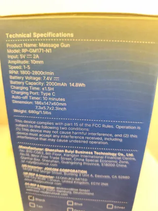 Pistola Masaje Muscular Eléctrica Renpho