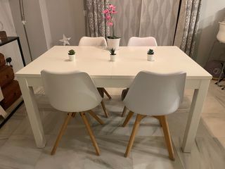 Mesa Comedor Extensible Blanca