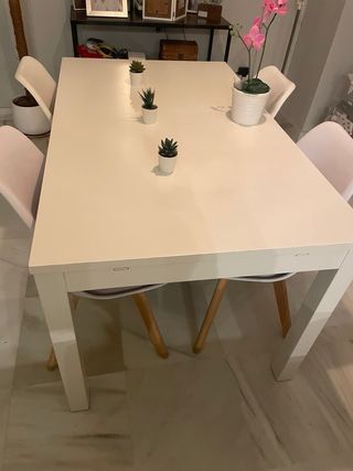 Mesa Comedor Extensible Blanca