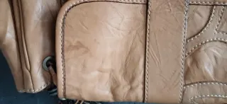 Bolso de hombro de piel de Purificación García