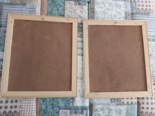 Juego de 2 cuadros esmaltados dorados