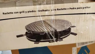 Raclette con grill y piedra