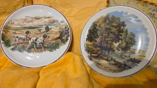2 Piatti Decorativi Caccia 27cm di diametro
