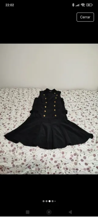 Vestido negro pana sin mangas